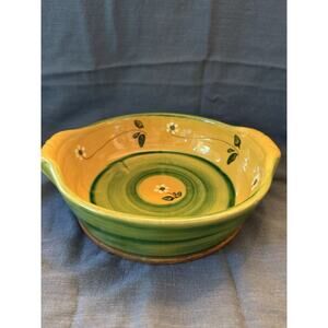 Ambiance Kaolin Signed French Baker 8” Vintage hand made Bakeware & Searve